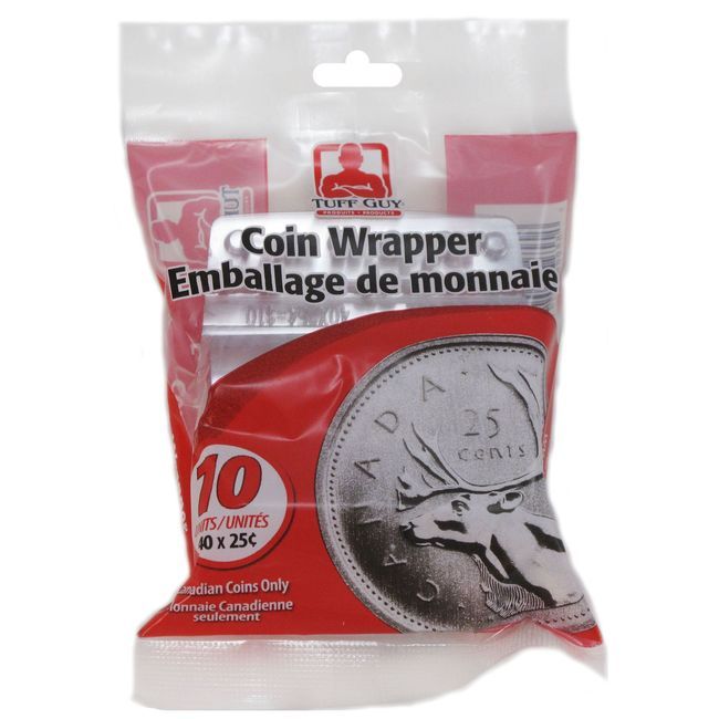 Tuff Guy Plastic Quarters Coin Wrapper, 10 Count -- 50 Per Case