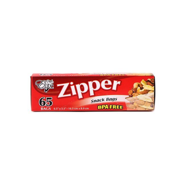 Chef Elite Zipper Snack Bag, 65 Count -- 24 Per Case