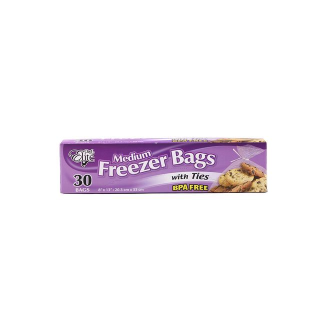 Chef Elite Medium Freezer Bag With Ties, 30 Count -- 24 Per Case