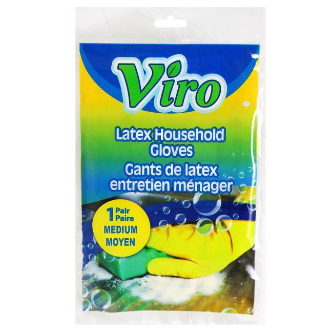 Viro Medium Yellow Latex Gloves -- 36 Per Case