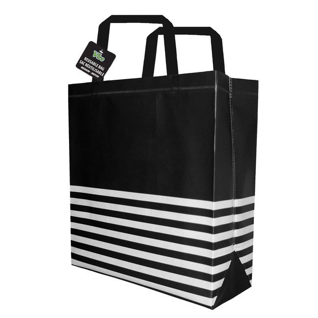 Viro Black And White Reusable Bag, 9.8 X 4.1 X 12.6 In -- 96 Per Case