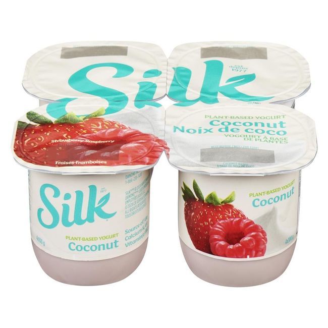 Silk 100 G Plant Based Coconut Strawberry Raspberry Yogurt, 4 Count -- 6 Per Case