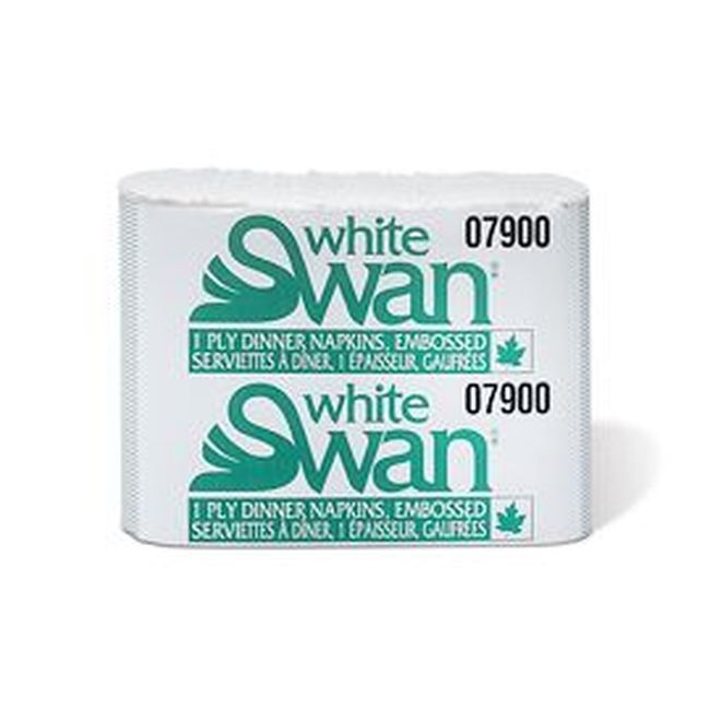 White Swan 1 Ply 8 Fold Dinner Napkin, 15.8 X 16.8 In -- 12 Per Case