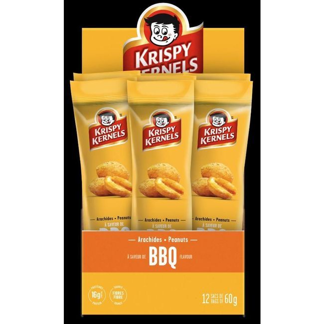 Krispy Kernels Bbq Flavored Peanuts, 60 G Sachet -- 108 Per Case