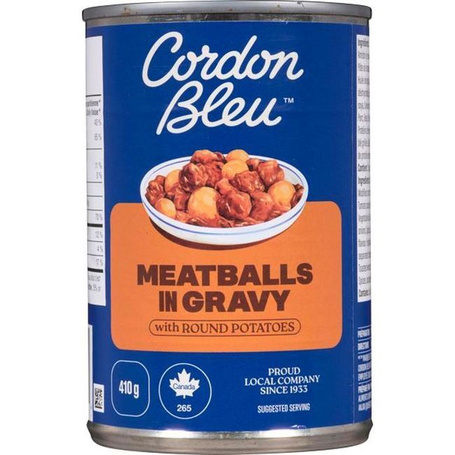 Cordon Bleu Meatballs In Gravy With Round Potatoes, 410 G -- 24 Per Case