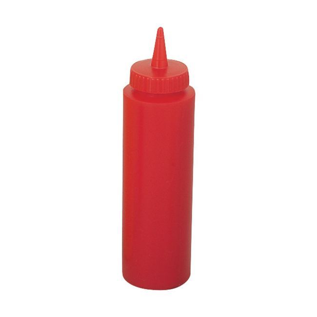 Browne Polyethylene Red 8 Oz Squeeze Dispenser, Set Of 6