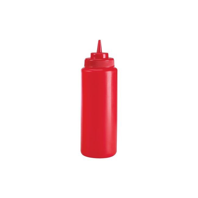 Browne Polyethylene Red 16 Oz Wide Mouth Squeeze Bottle, Set Of 6
