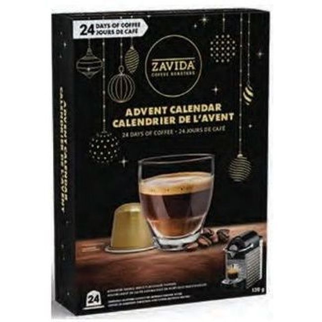 Zavida Coffee Advent Calendar Espresso Pods, 24 Count -- 7 Per Case