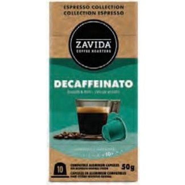 Zavida 5 G Cafe Espresso Decaffeinato Capsules, 10 Count -- 6 Per Case