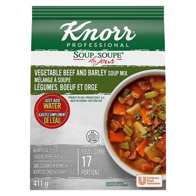 Knorr Professional Vegetable Beef And Barley Soup Mix, 411 G -- 4 Per Case