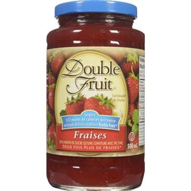 Double Fruit Light Strawberry Fruit Spread, 500 Ml -- 12 Per Case