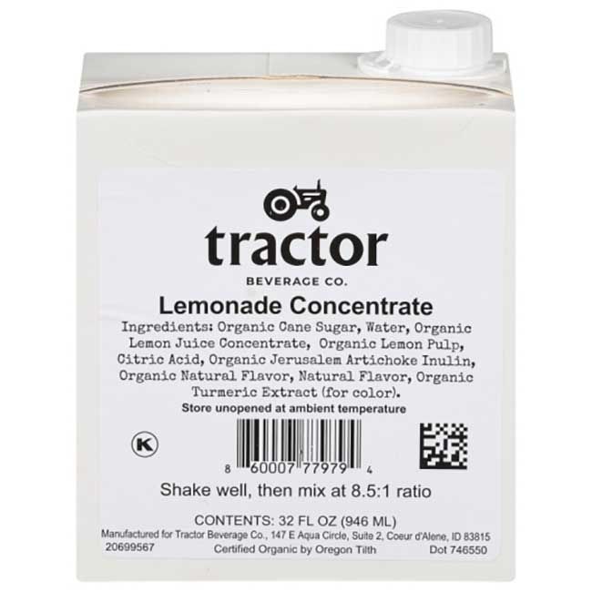 Tractor Beverage Co Organic Lemonade Concentrate, 32 Oz -- 12 Per Case
