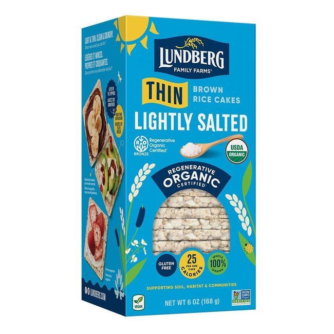 Lundberg Organic Brown Rice Lightly Salted Thin Stackers, 168 G -- 6 Per Case