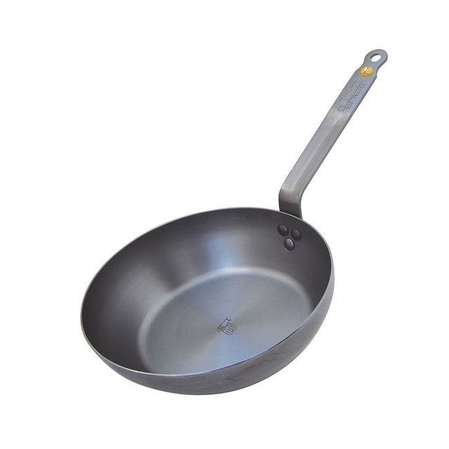 De Buyer Mineral B Element Round Country Pan With Helper Handle, 9.45 In