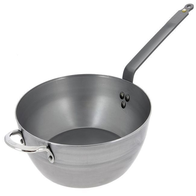 De Buyer Mineral B Element Round Country Pan With Helper Handle, 12.6 In