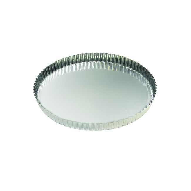 Gobel Tin Plate Round Fluted Tart Mold With Fixed Bottom, 7.9 In Diameter X 1 In Height Cavity