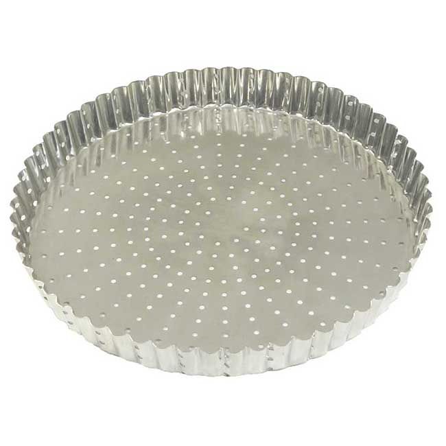Gobel Tin Plate Perforated Fluted Tart Mold, 320 Mm Diameter X 28 Mm Height