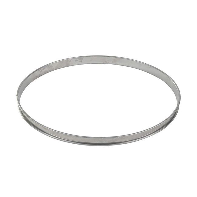 Gobel Stainless Steel Deep Tart Ring With Rolled Edges, 12.2 In Diameter