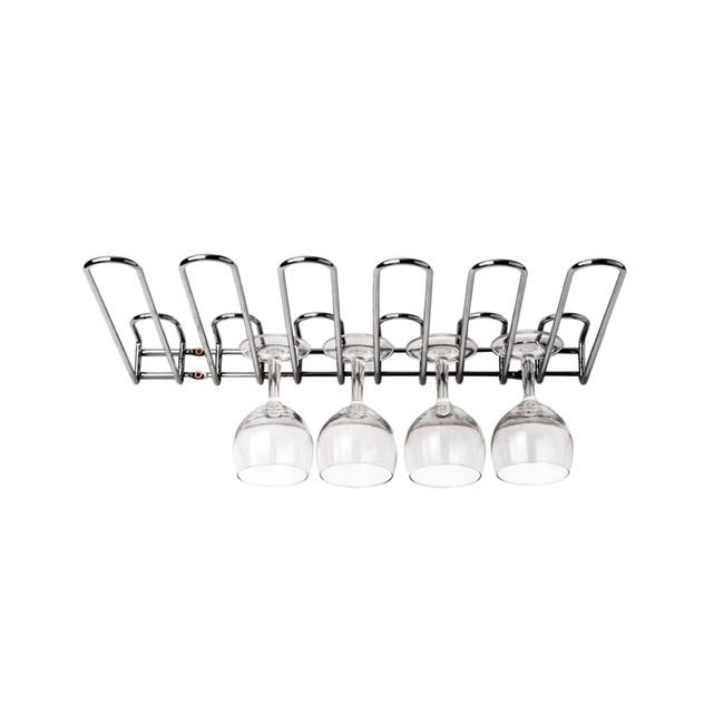 Louis Tellier Chrome Plated Steel Glass Rack, 17.7 In Length X 12.4 In Width X 2.1 In Height