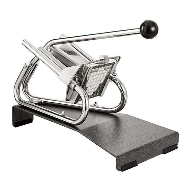 Louis Tellier Stainless Steel Professional French Fries Cutter On Epoxy Base With 8 Mm Tinned Blades, 17.32 In Length X 9.84 In Width X 13.19 In Height