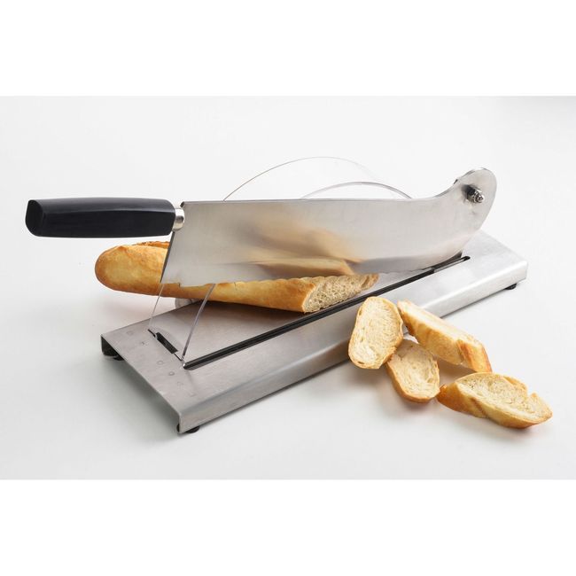 Louis Tellier Stainless Steel Professional Bread Slicer With 13.75 In Blade, 20.8 X 5.1 X 6.3 In