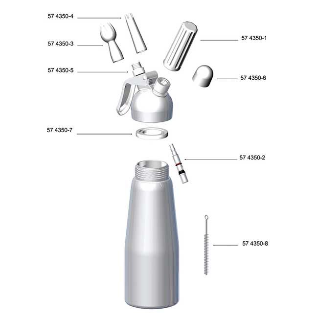 Mosa White Cap For 574350 And 574351 Aluminum Whippers