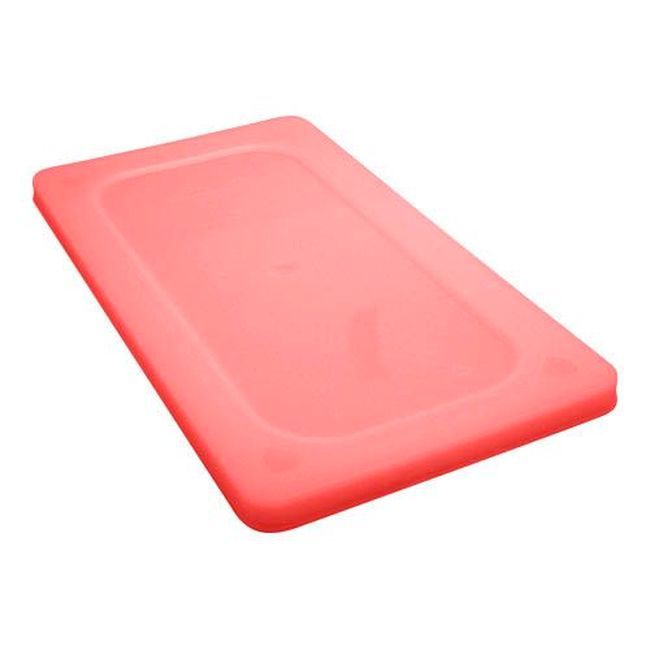 Vollrath 52432-02 Super Pan V Flexible Steam Table Hotel Red Third Size Pan Lid, 12.812 X 7.062 X 0.562 In Overall