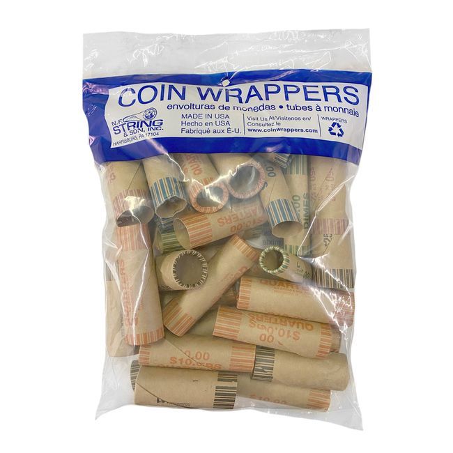 Dorfin Paper Coin Wrapper - Mixed Pack, 36 Count -- 20 Per Case