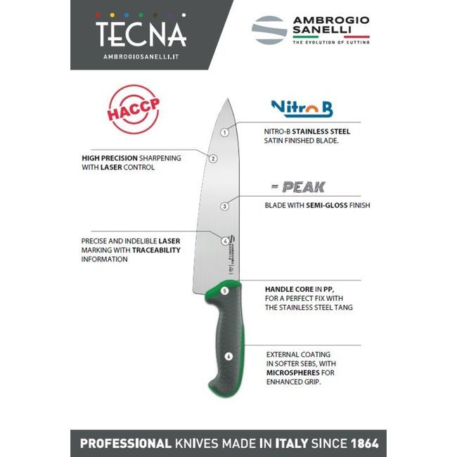Ambrogio Sanelli Tecna Blue Flexible Fish Filleting Knife With Semi Polished Blade Finishing, 7 In