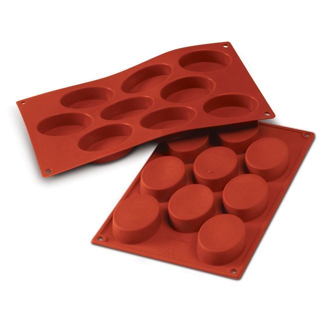 Silikomart Siliconflex Alimentary Silicone 16 Cavities Oval Mold 2.17 X 1.3 X 0.78 In