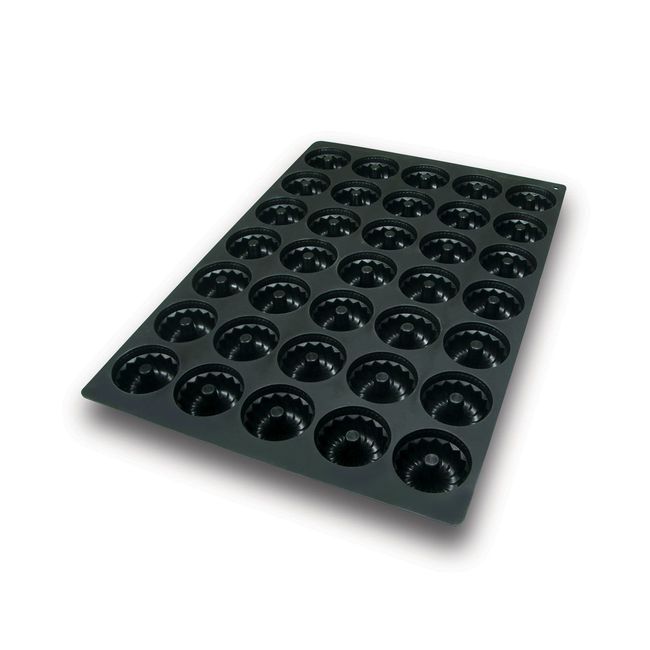 Silikomart Black Silicone 35 Cavities Mid Gugelhopf Mold, 24 In Length X 16 In Width X 2 In Height