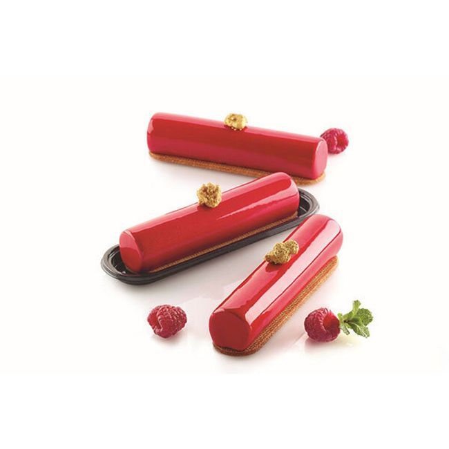 Silikomart Curveflex Silicone 8 Cavities Cylindre Mold, 4.96 In Length X 1.06 In Width X 1.06 In Height