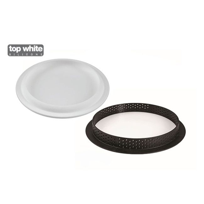 Silikomart Microperforated Tart Ring And Silicone Mold Kit, 10 X 8.9 X 1.1 In