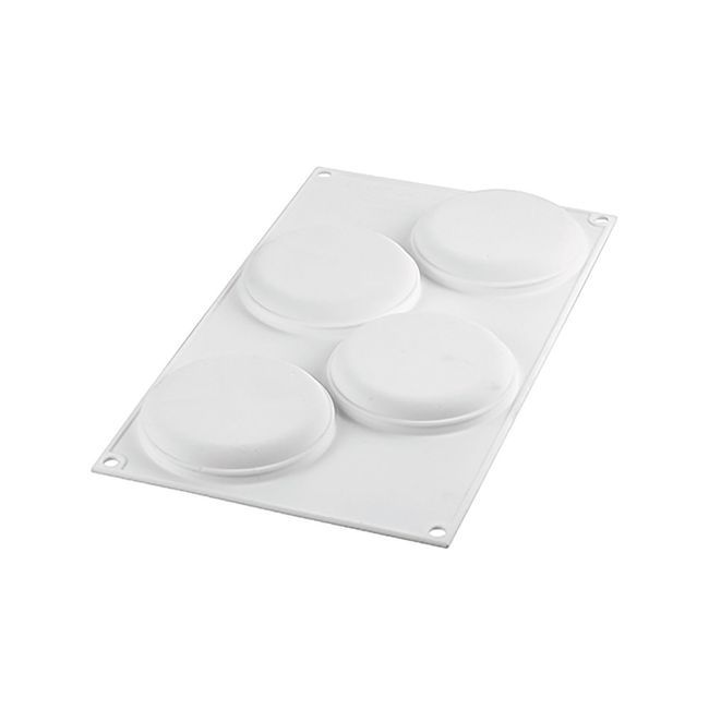 Silikomart Kit Tarte Ring 100 Round Silicone Mold And 4 Tart Ring, 2.7 Oz Capacity Cavity