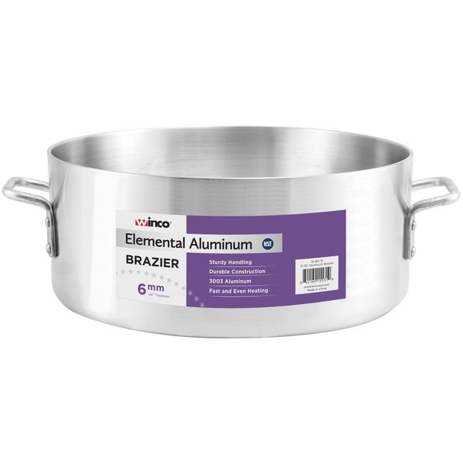 Winco Albh-18 Elemental Aluminum Brazier, 18 Qt Capacity