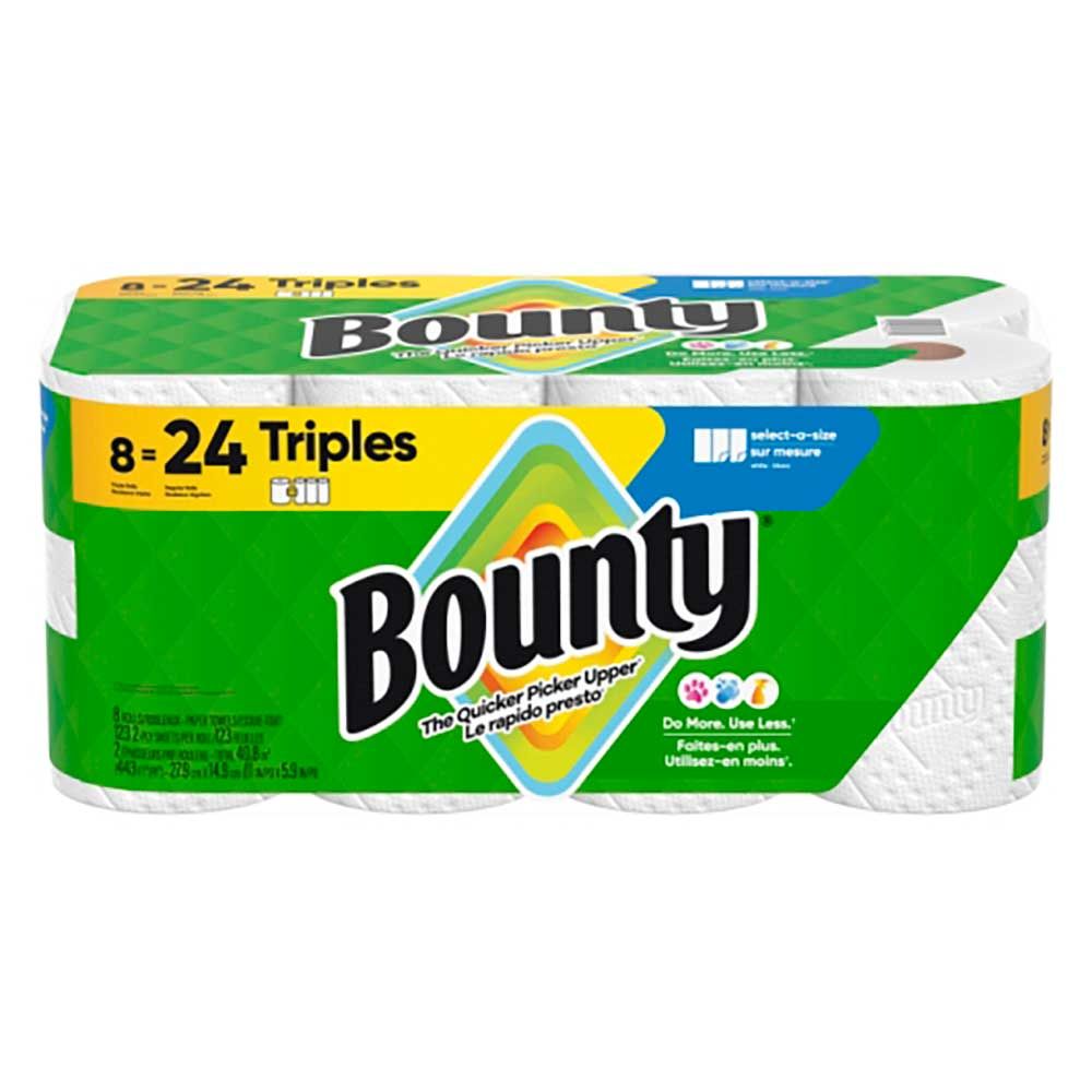 Bounty Select-a-size 2 Ply White Paper Towel Triple Rolls, 8 Count -- 24 Per Case
