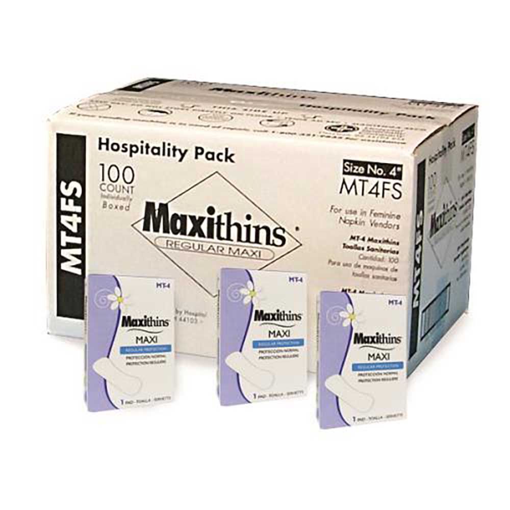 Maxithins White Maxi Pad Vended Feminine Napkin, 4.25 X 3 X 1 In -- 100 Per Case