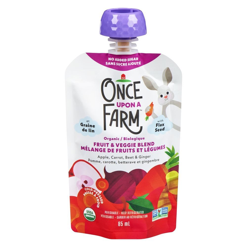 Once Upon A Farm Organic Apple Carrot Beet With Ginger Flax For Baby, 85 Ml -- 8 Per Case