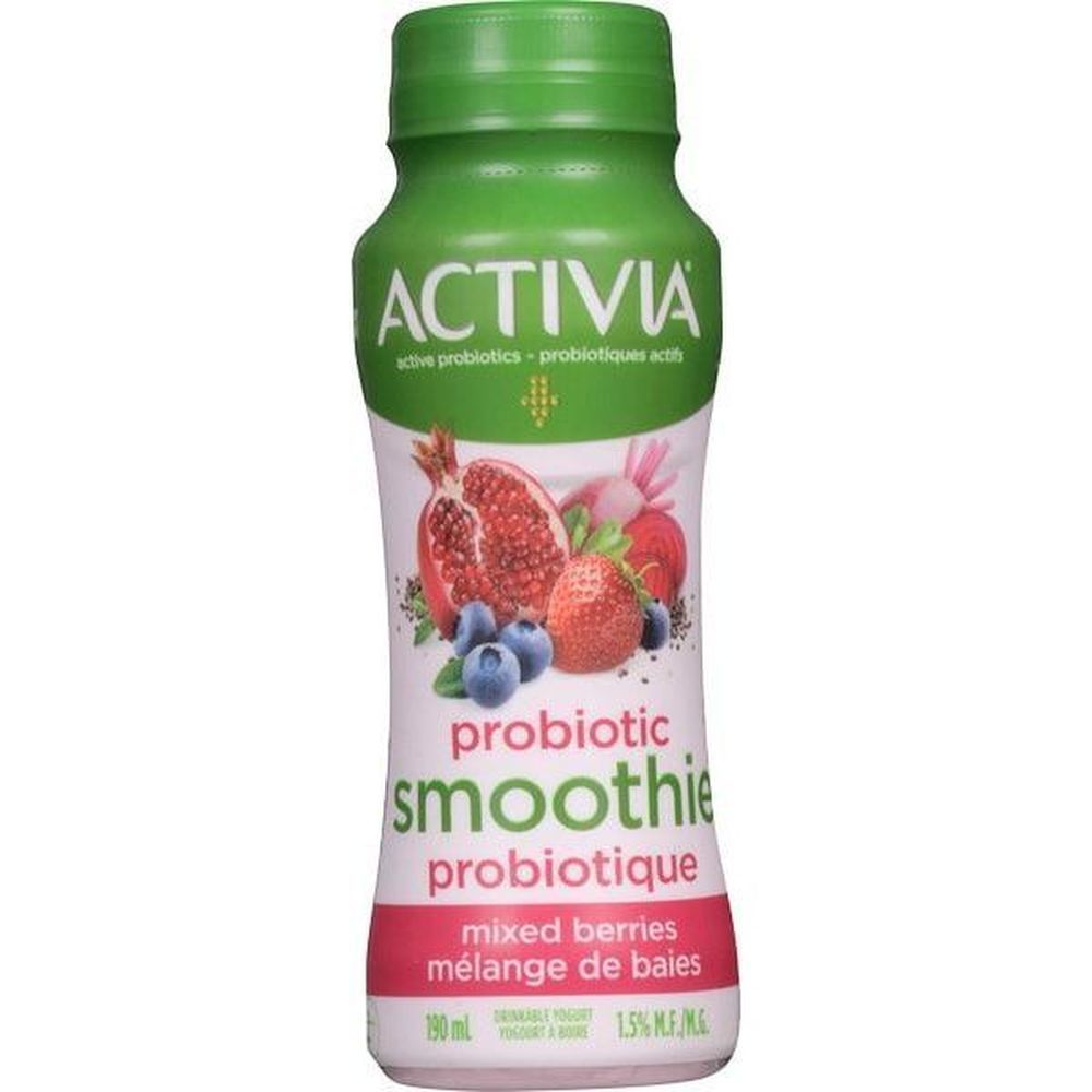 Activia Mixed Berries Probiotic Smoothie, 190 Ml -- 8 Per Case