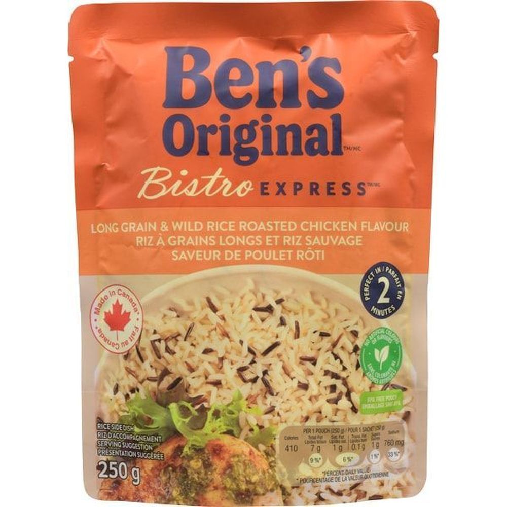 Ben's Bistro Express Long Grain And Wild Chicken Flavored Rice, 250 G -- 12 Per Case