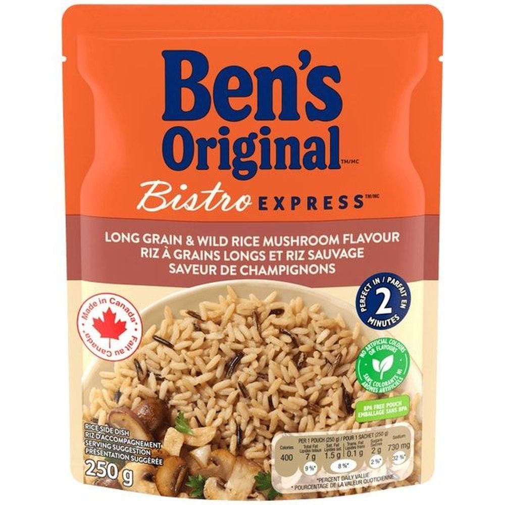 Uncle Ben's Bistro Express 250 G Mushroom Flavor Long Grain Wild Rice, 12 Count