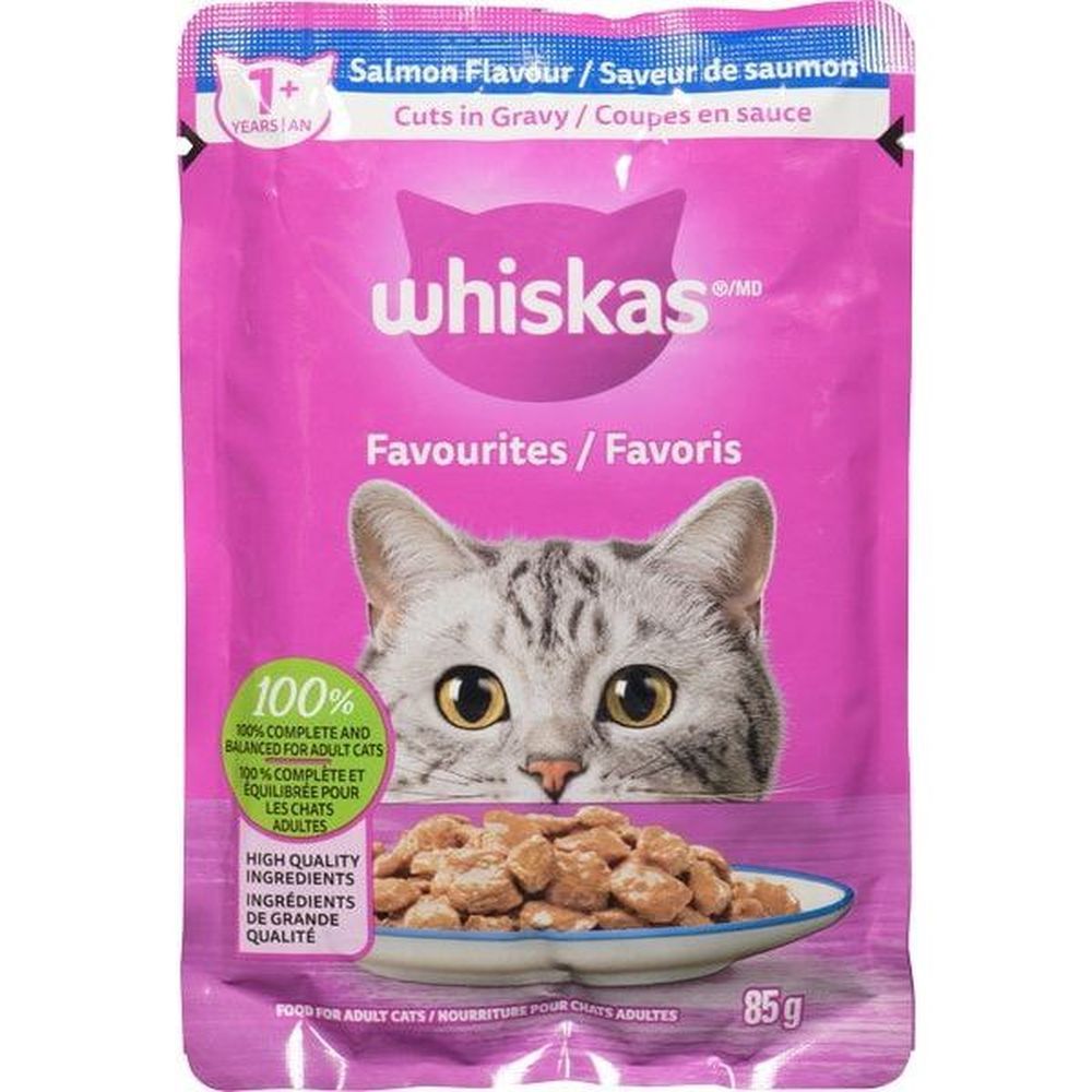 Whiskas Favourites Salmon Cuts In Gravy Cat Food, 85 G -- 8 Per Case