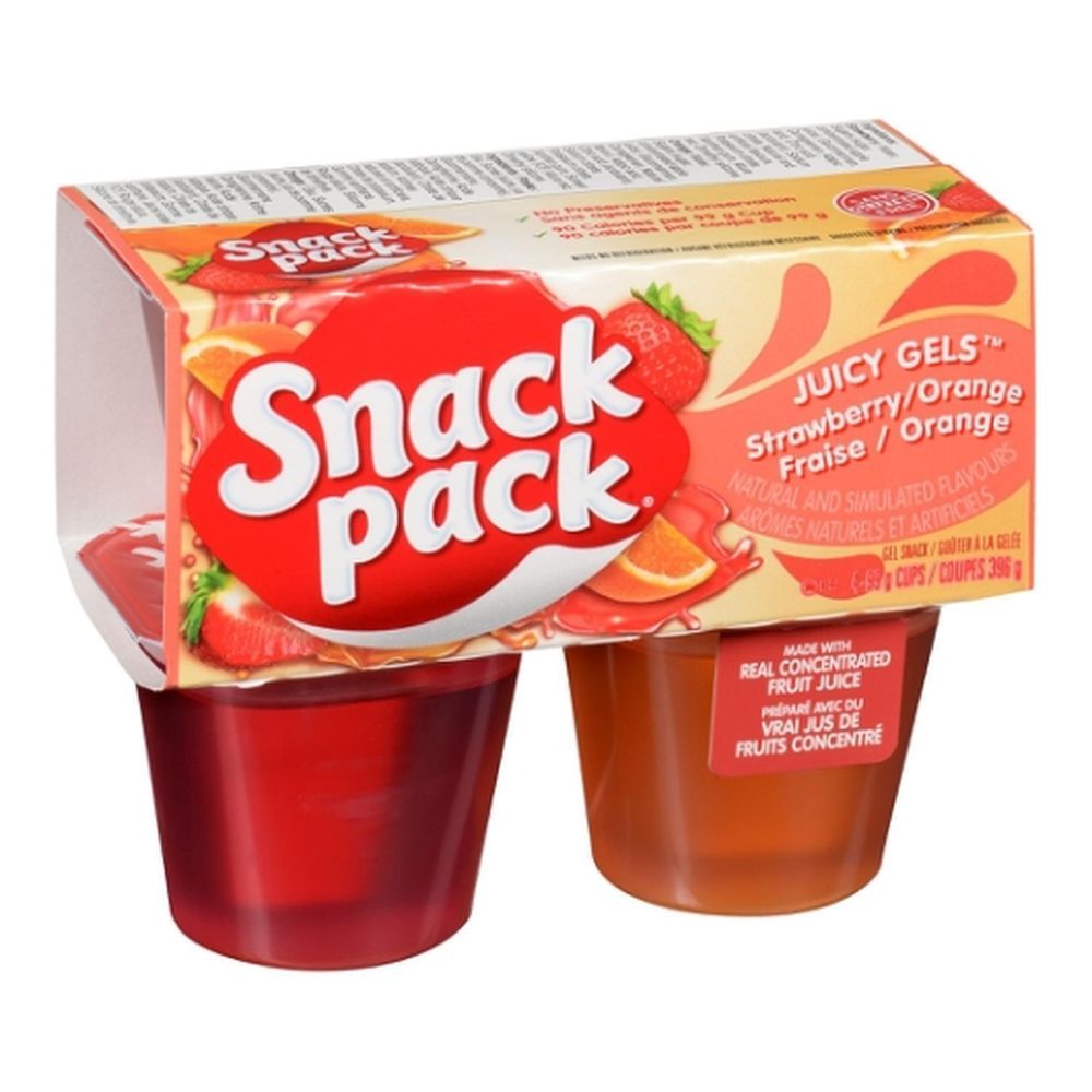 Snack Pack Strawberry/orange Juicy Gels, 99 G -- 48 Per Case