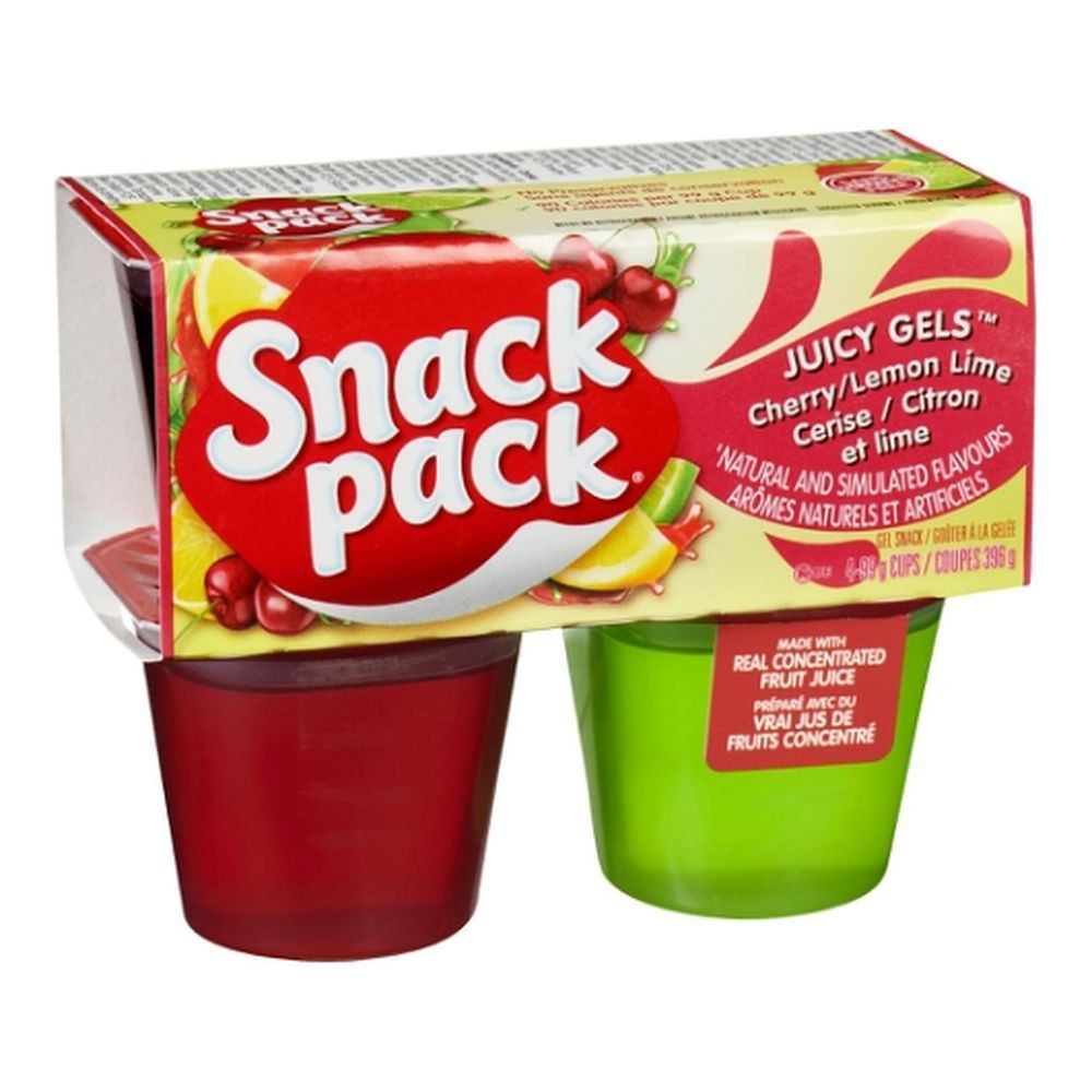 Snack Pack Cherry/lemon Lime Juicy Gels, 99 G -- 48 Per Case