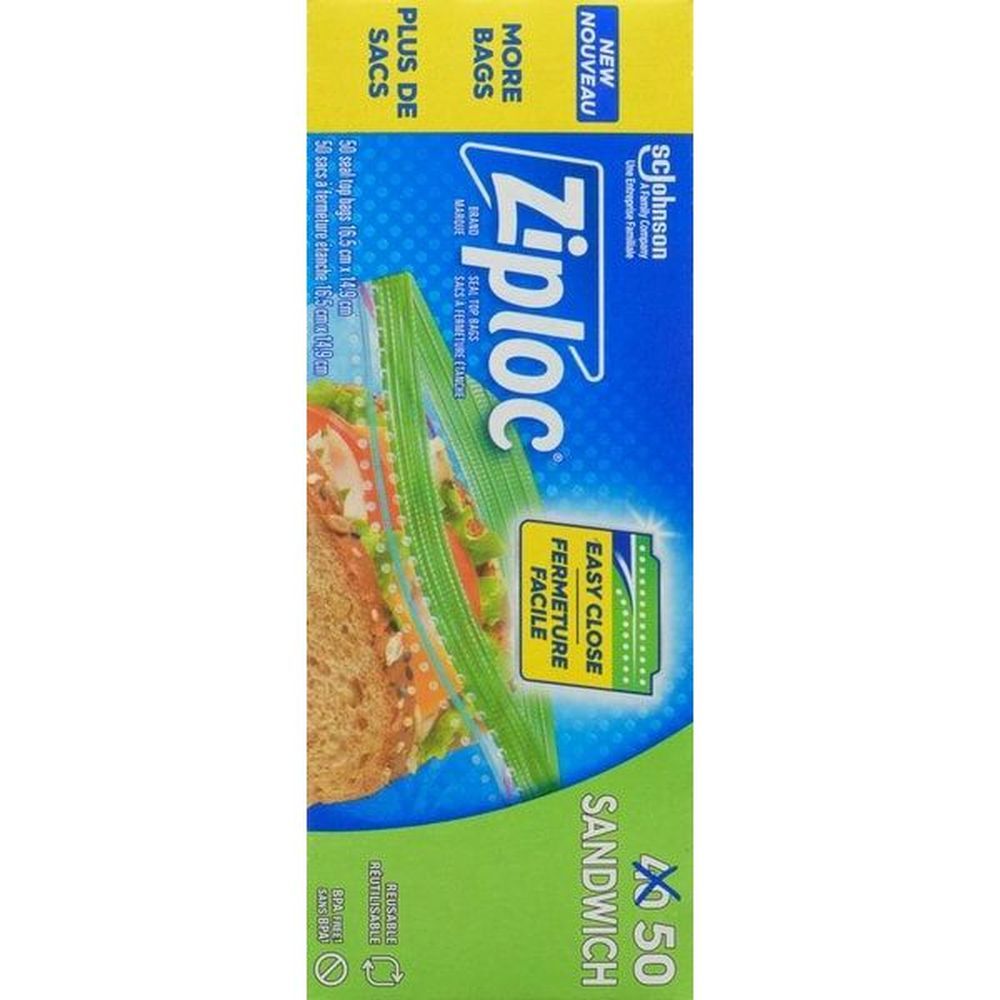 Ziploc Zipper Sandwich Bag, 40 Count -- 12 Per Case