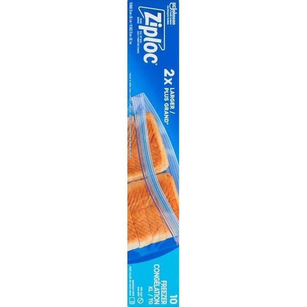Ziploc Extra Large Freezer Bag, 10 Count -- 9 Per Case