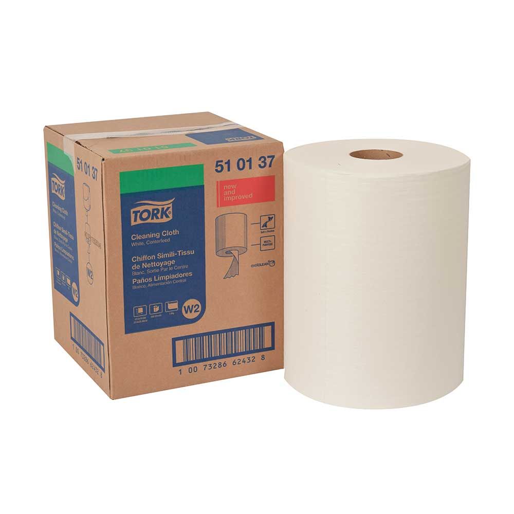 Tork W2 White Cleaning Cloth, 32.81 In -- 500 Per Case