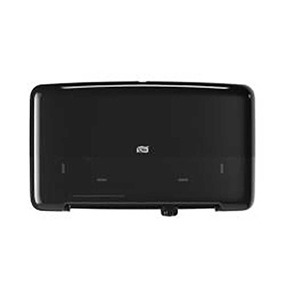Tork Black T2 Elevation Twin Mini Jumbo Toilet Paper Roll Dispenser, 5.69 X 17 X 10.12 In