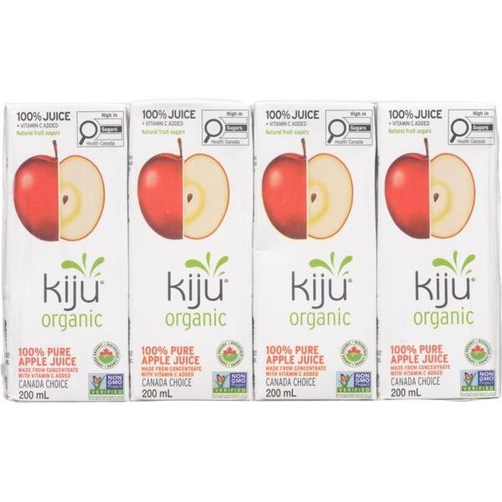 Kiju Organic 100 Percent Pure Apple Juice, 200 Ml -- 32 Per Case