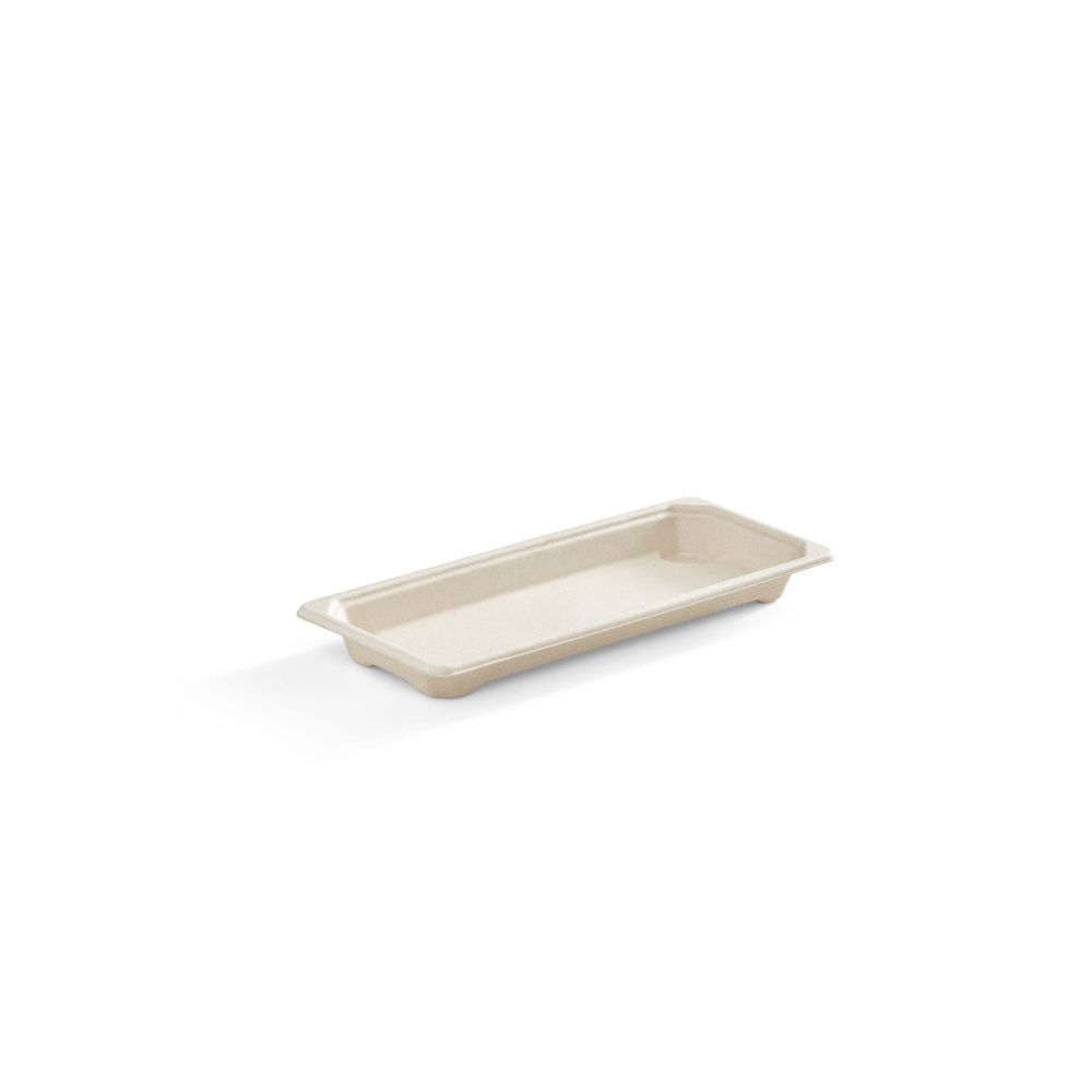 Eco Guardian Compostable Bagasse Slim Long Fibre Sushi Tray, 8.7 X 3.6 In -- 1000 Per Case